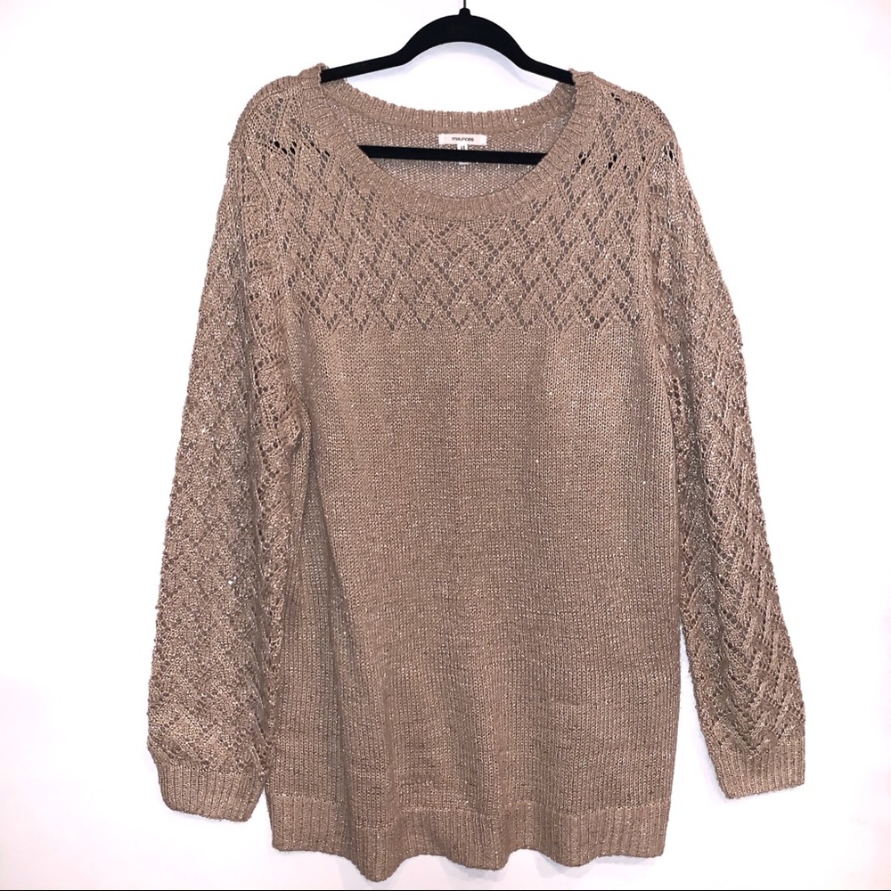 Maurices | Gold Shimmer Holiday Style Sweater